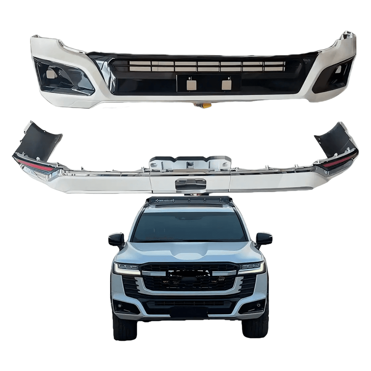Toyota Land Cruiser LC300 Front Rear Bumper Lip Kit Red 2026 Design