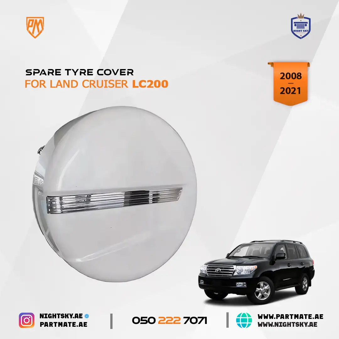 Toyota Land Cruiser LC200 Spare Wheel Cover ABS Stainless Steel 2008-2021
