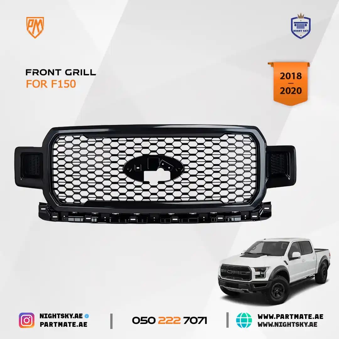 Ford F-150 Front Bumper Grille (2018–2020) – Shadow Black Assembly