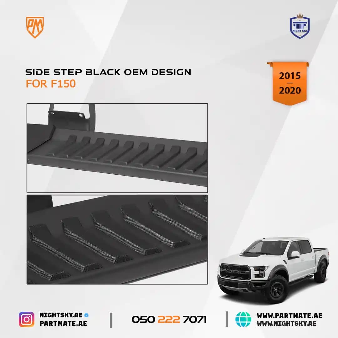 Ford F-150 Super Duty Crew Cab Running Boards (2015–2020) – 6″ Side Step Nerf Bars Pair