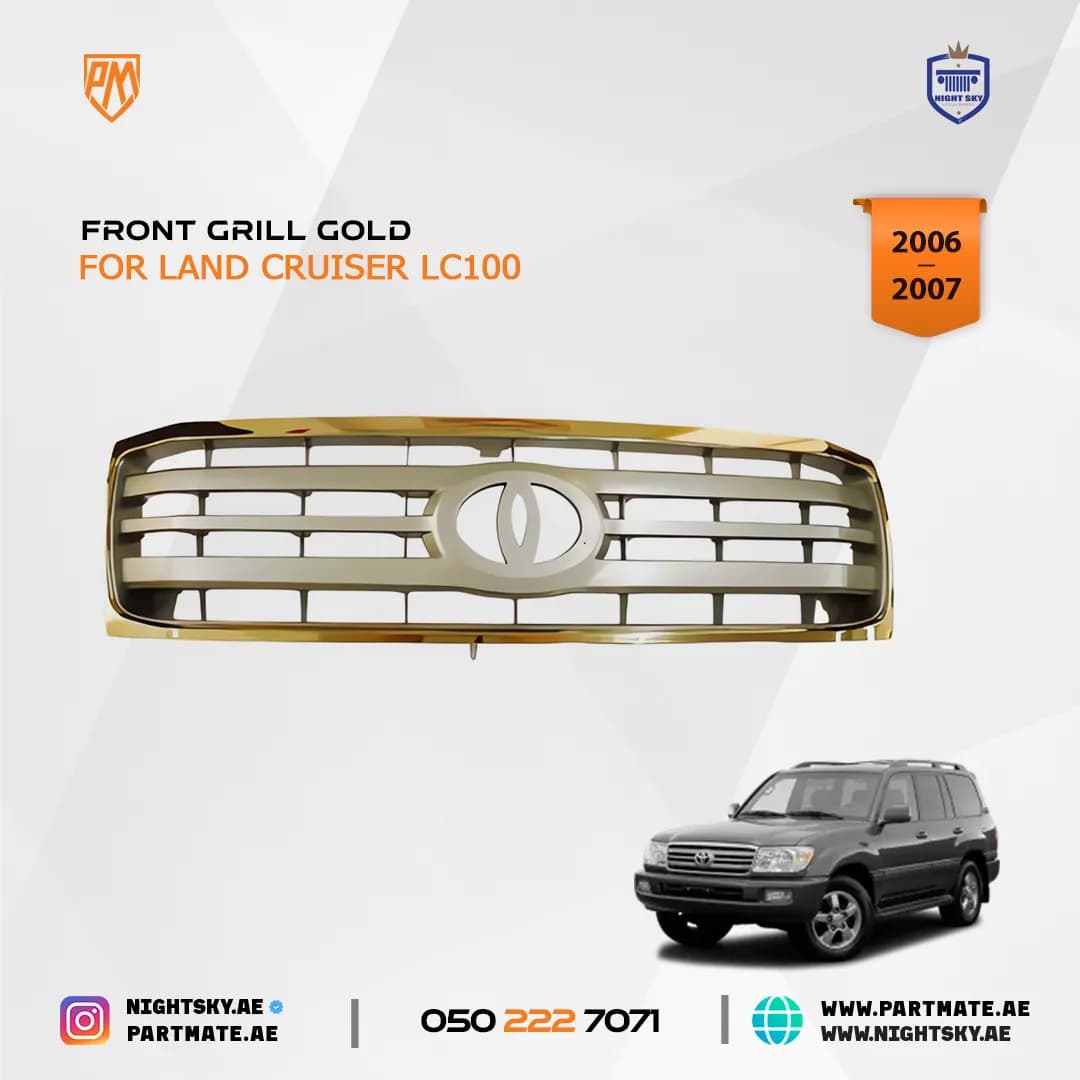 Front Grille Gold for Toyota Land Cruiser LC100 (2006–2007)