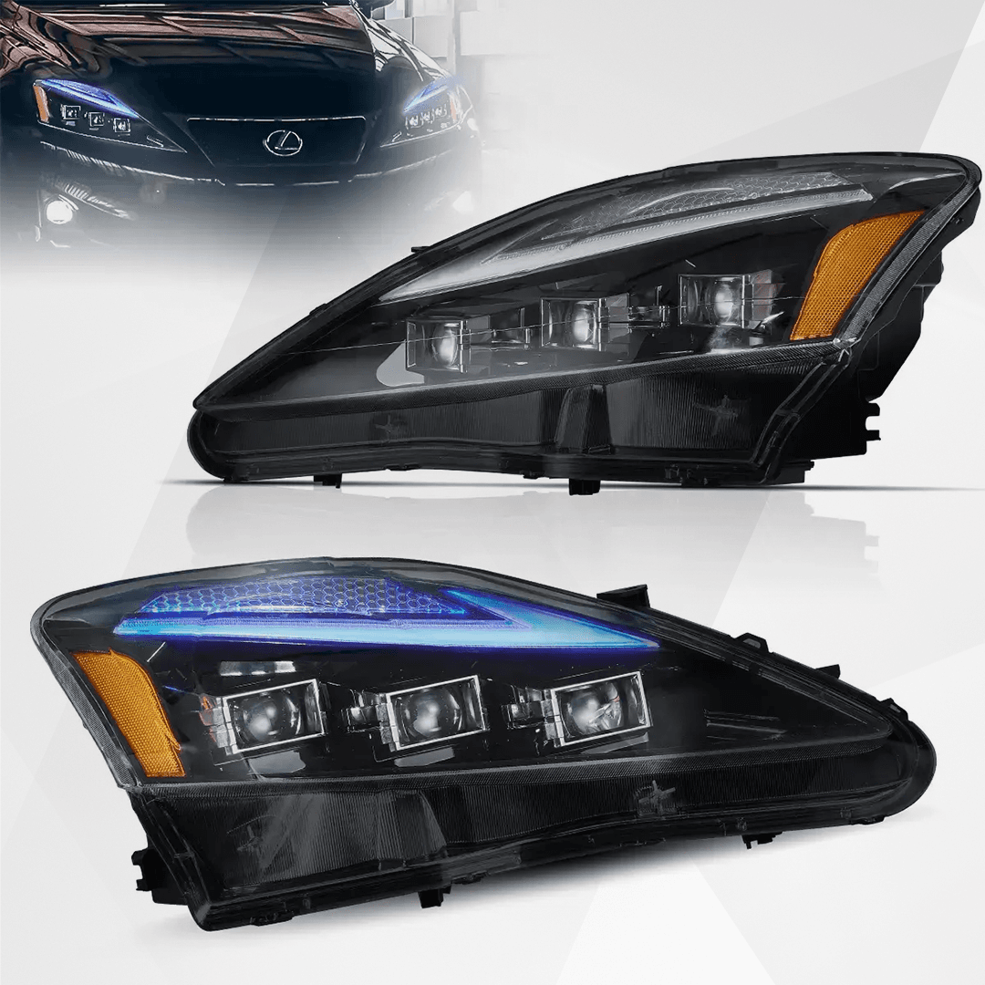 VLAND Matrix Projector Headlights for Lexus IS & ISF 2006-2012 – Blue DRL