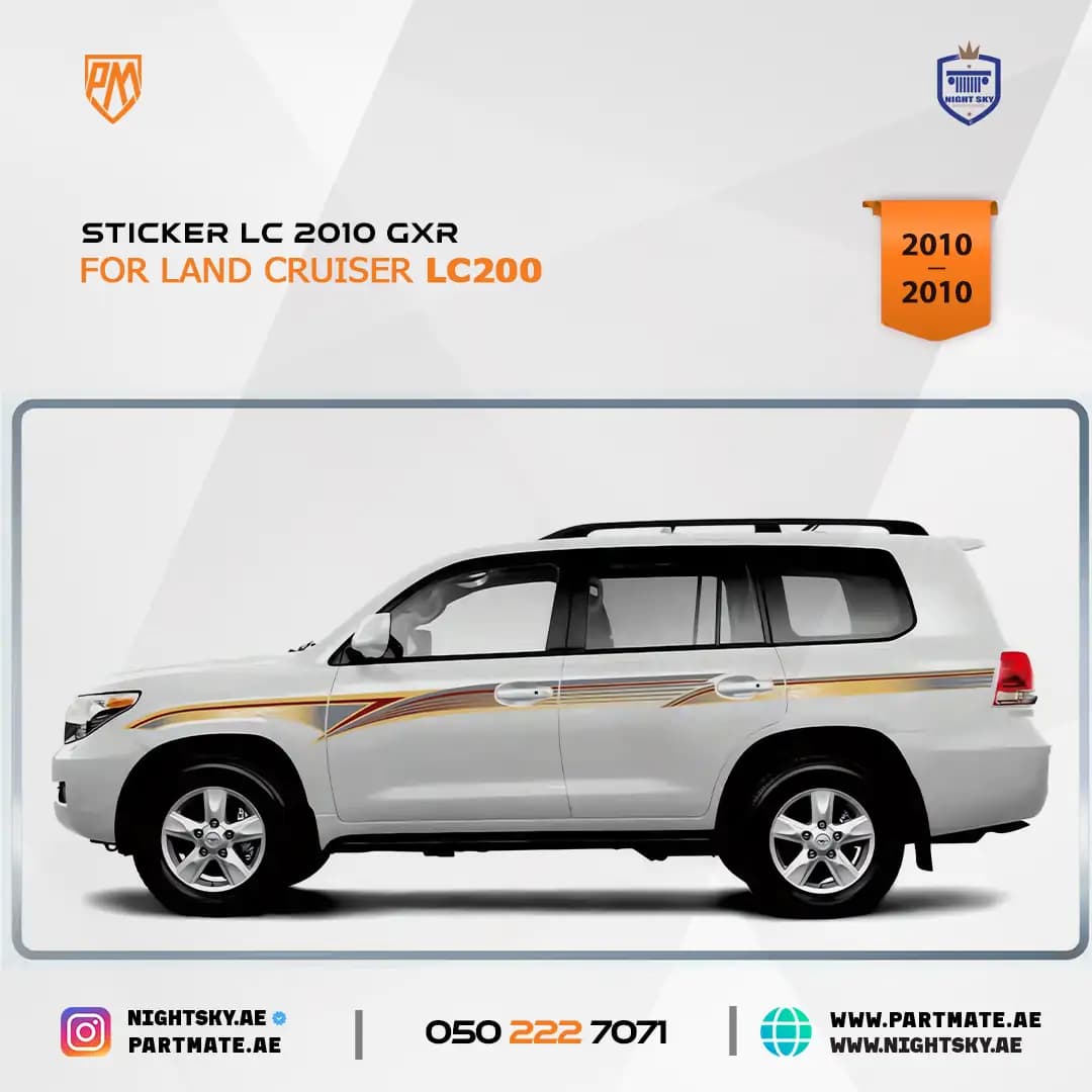 Toyota Land Cruiser 2010 GXR Sticker Decal Set