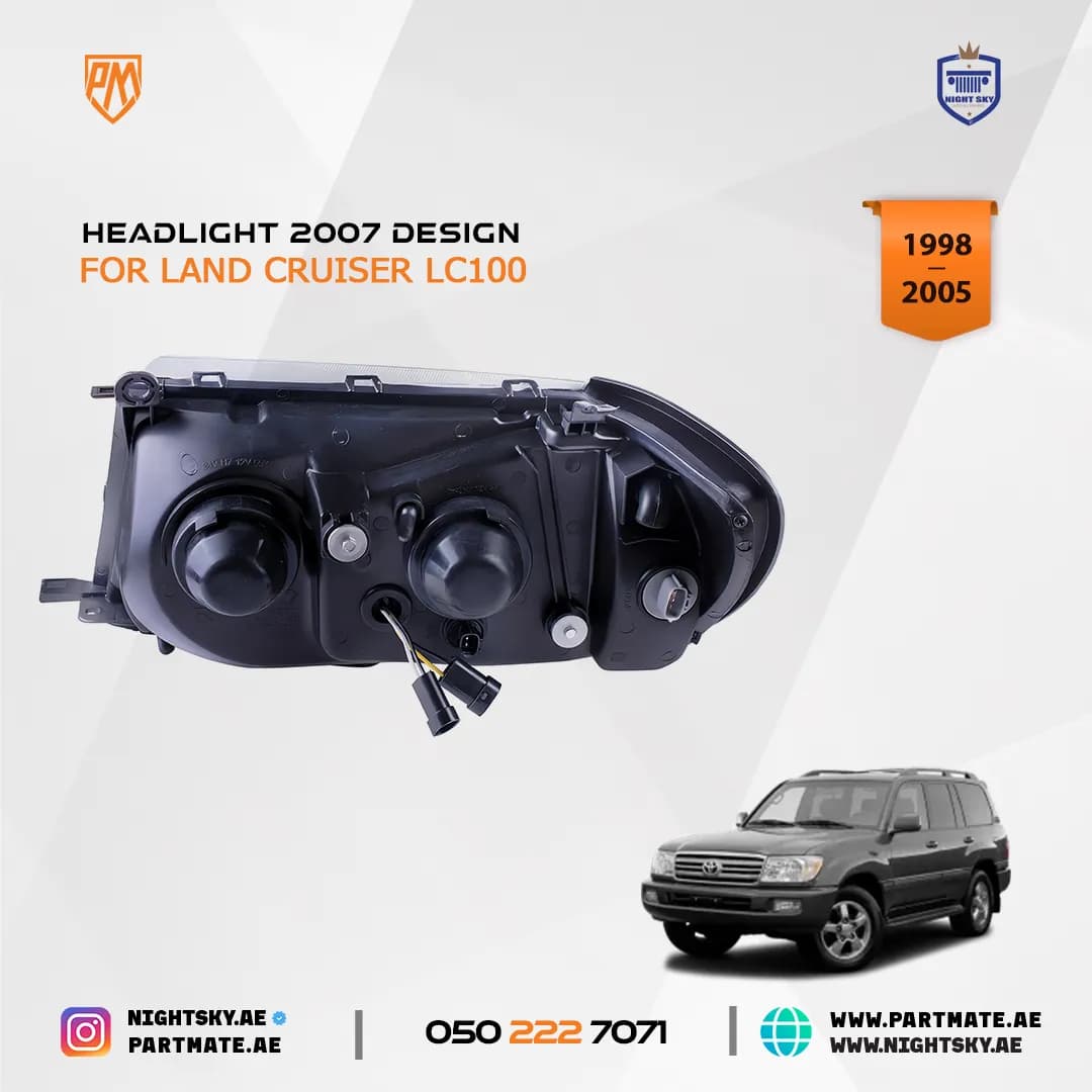 Toyota Land Cruiser LC100 Halogen Headlights (1998–2005) – Chrome Left & Right Pair