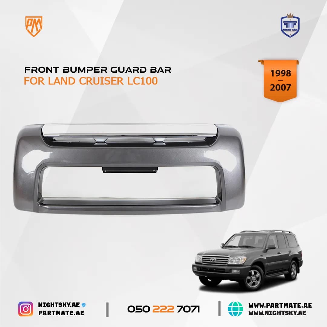Toyota Land Cruiser LC100  Lexus LX470 Front Bumper Guard Bar (1998–2007) – Dark Gray