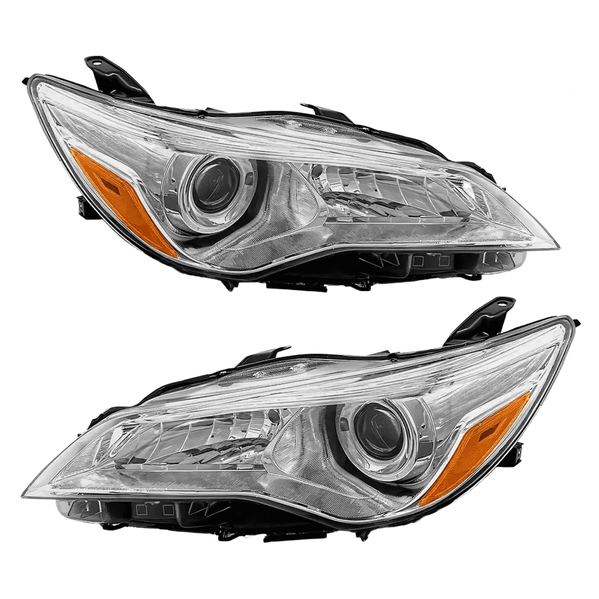 Toyota Camry Headlight Assembly Pair 2015-2017 Chrome Housing