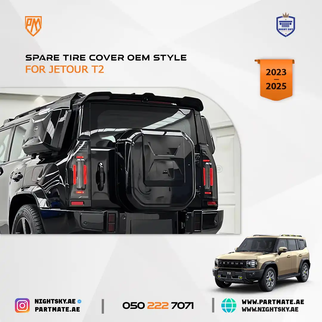 ABS + Steel Waterproof Spare Tire Cover for Jetour T2 – External Protective Accessory