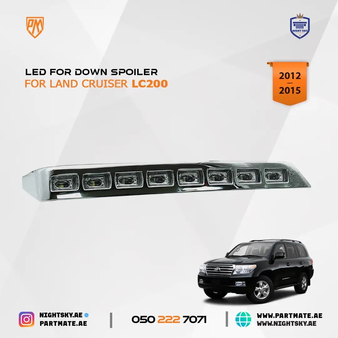 Toyota Land Cruiser FJ200 Front Bumper LED DRL Spoiler Light 2014