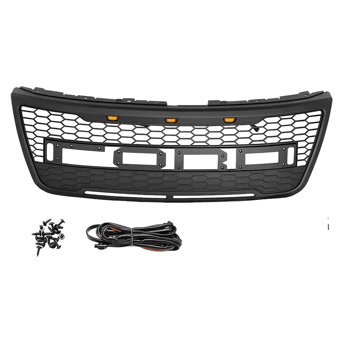 Ford Explorer Front Grille (2011–2015) – Matte Black ABS Grill w Letters & LEDs