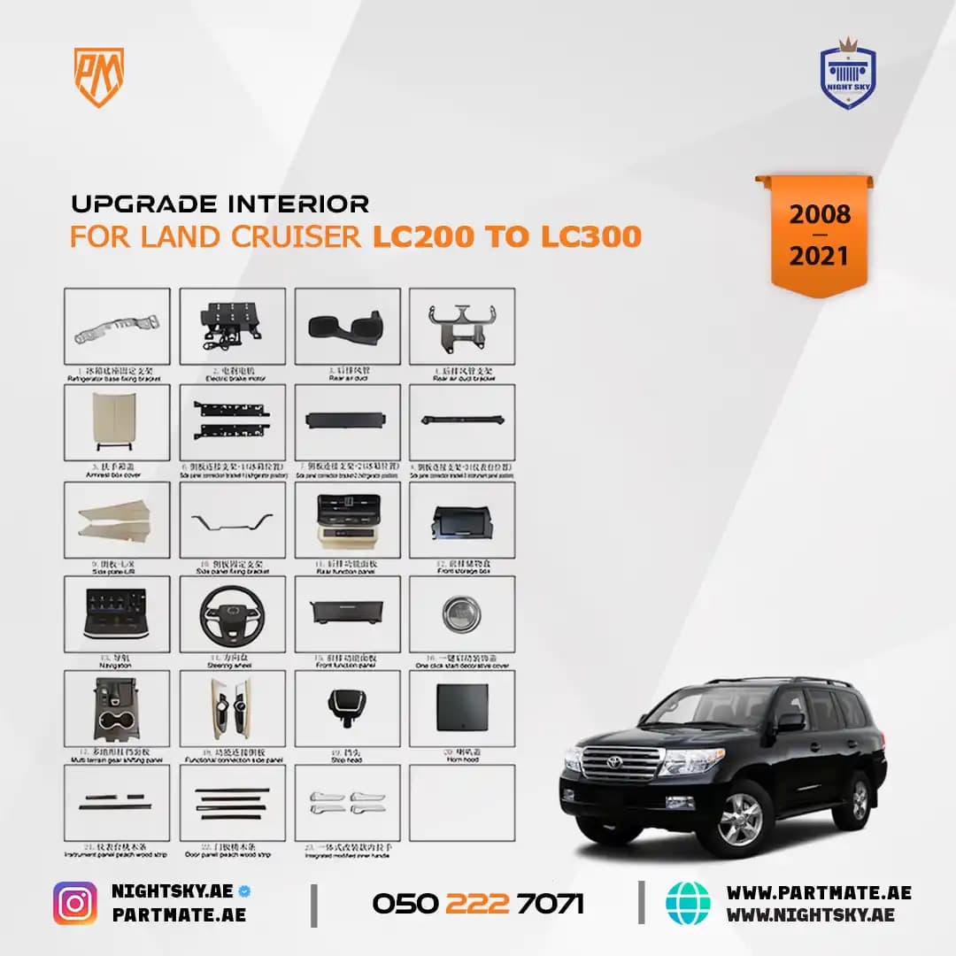 Toyota Land Cruiser LC200 to LC300 Interior Upgrade Kit – 2024 Conversion
