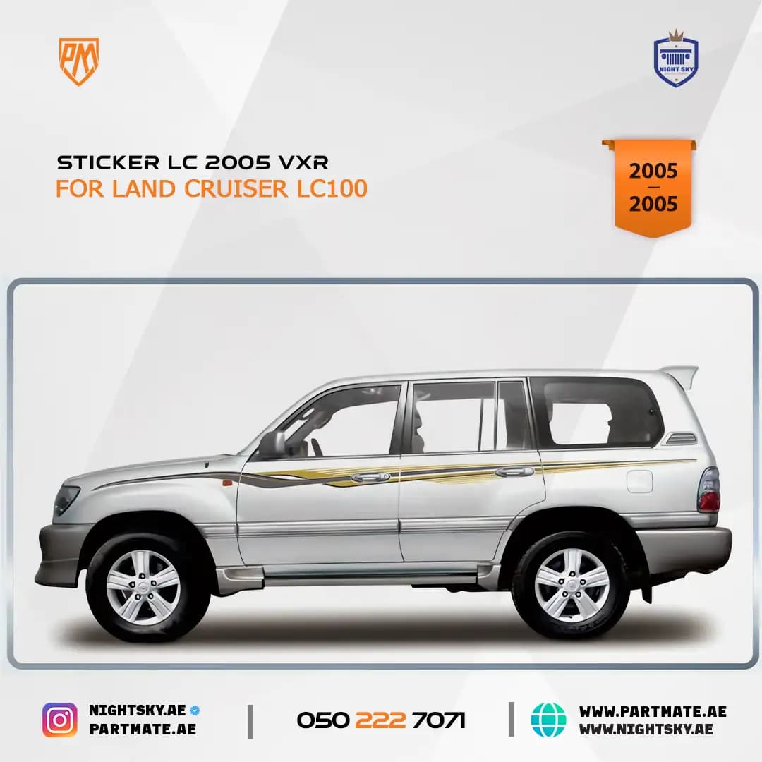 Toyota Land Cruiser 2005 VXR Sticker Decal Set