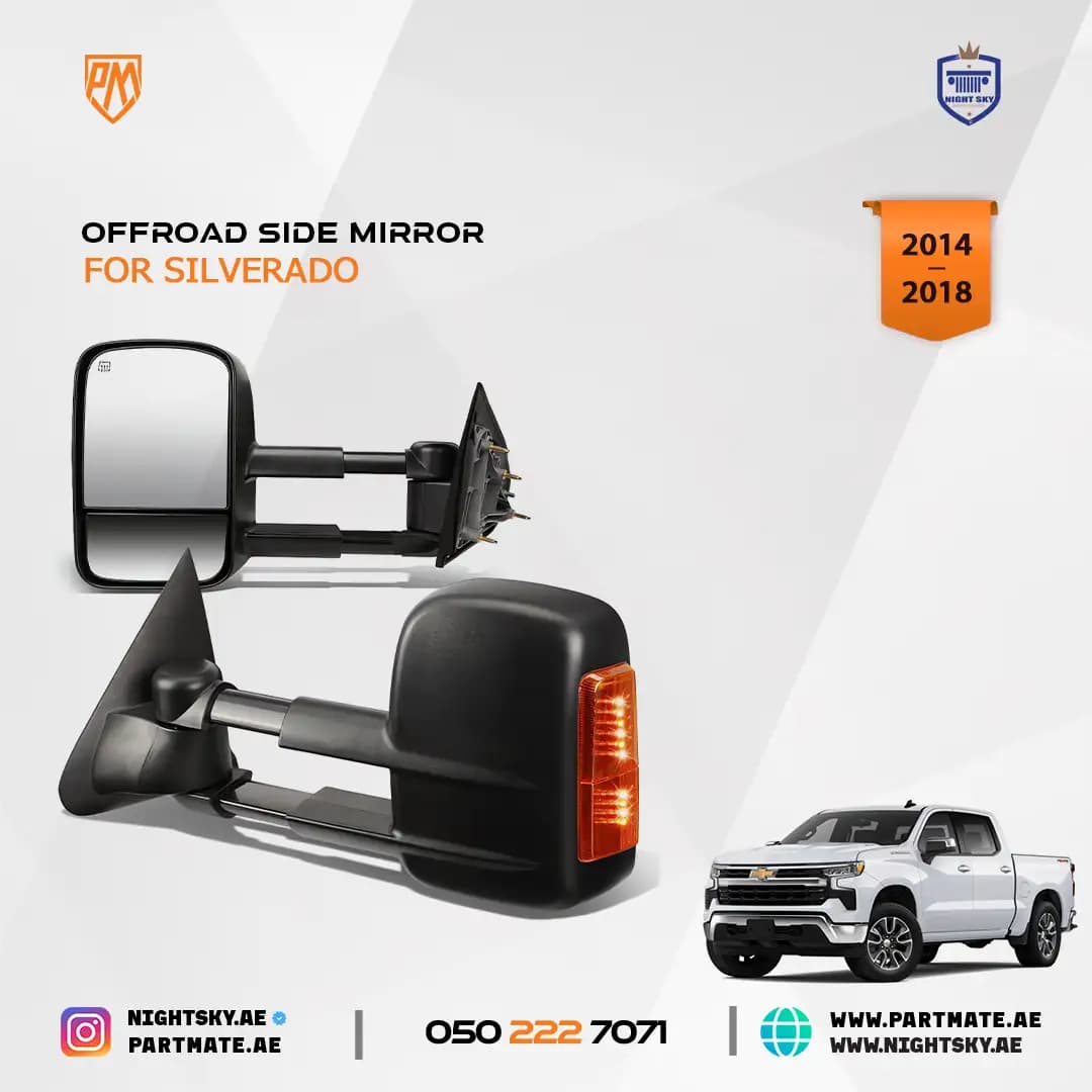 Chevy Silverado Sierra Powered Heated Towing Mirrors 2014-2018