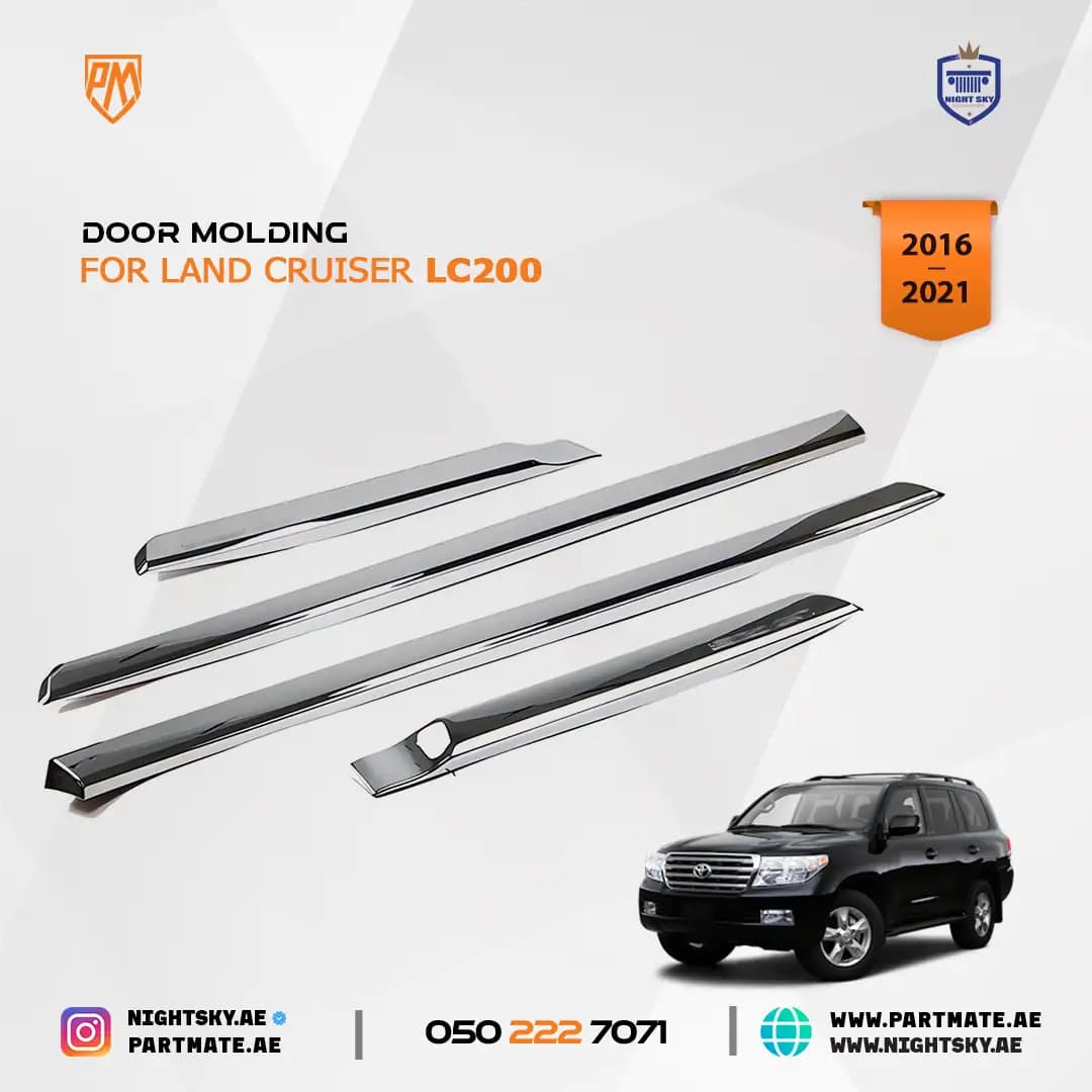 Toyota Land Cruiser LC200 2016-2021 Chrome Door Molding Set