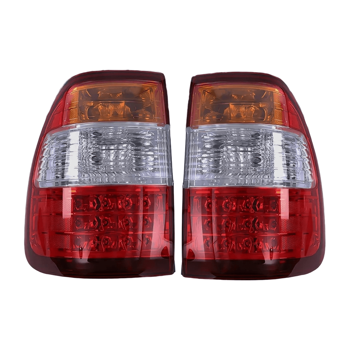 Toyota Land Cruiser LED Tail Lights (1998–2007) – Outer Rear Brake Lamps w Bulbs Pair