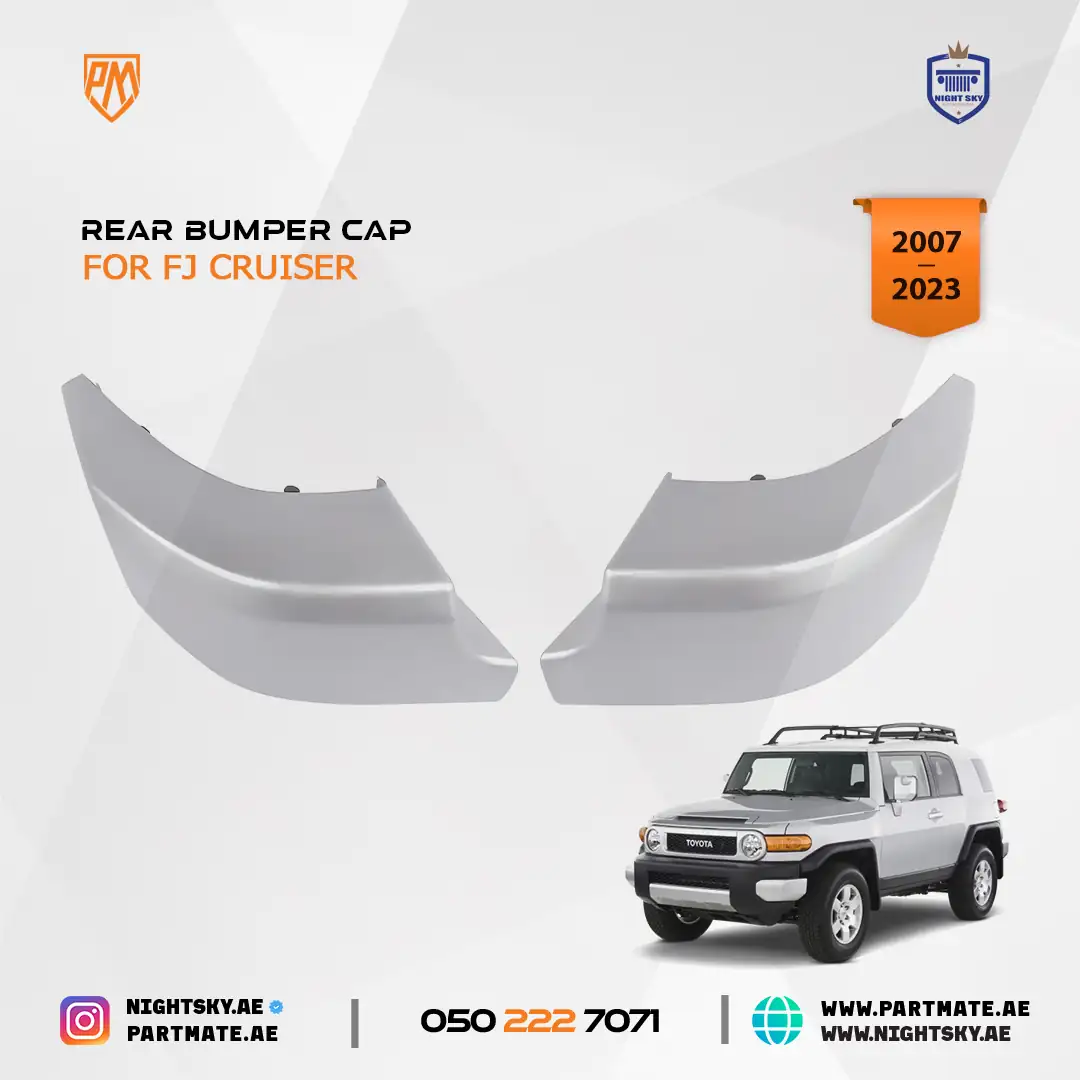 Toyota FJ Cruiser Rear Bumper End Caps Silver 2007-2014