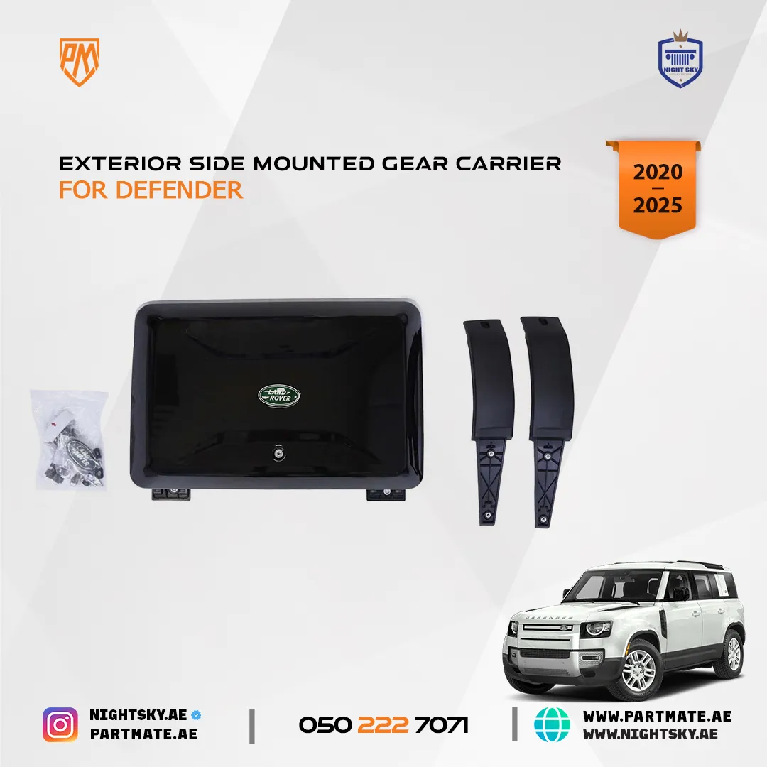 Land Rover Defender Exterior Side Mounted Gear Carrier – VPLEP0437 Glossy Black (2020–2025)