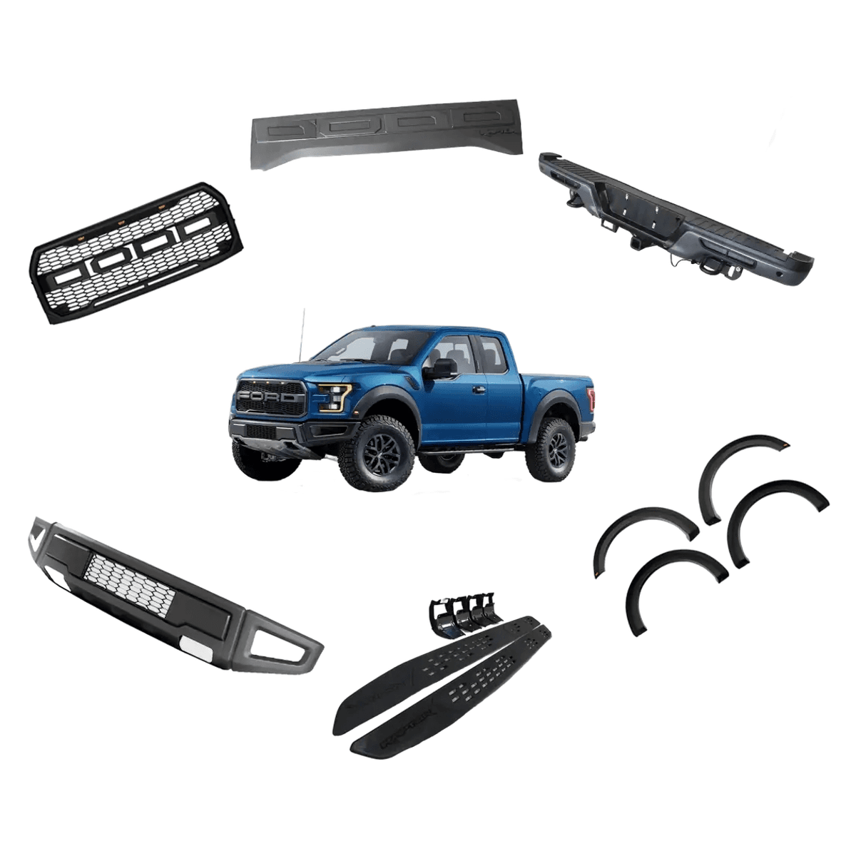 Ford F-150 4 Door 2015-2017 Raptor Style Body Kit Set