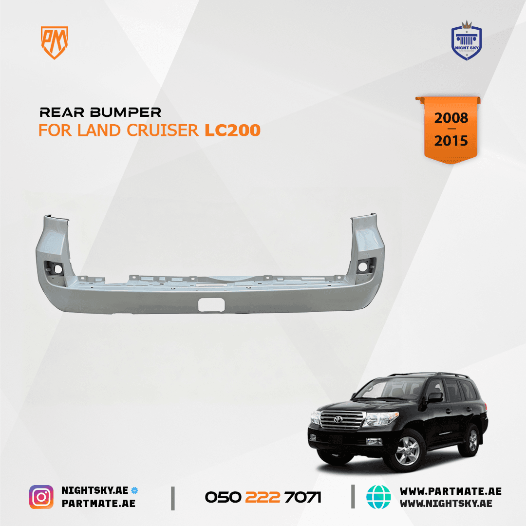 White Rear Bumper for Toyota Land Cruiser LC200 2007-2021