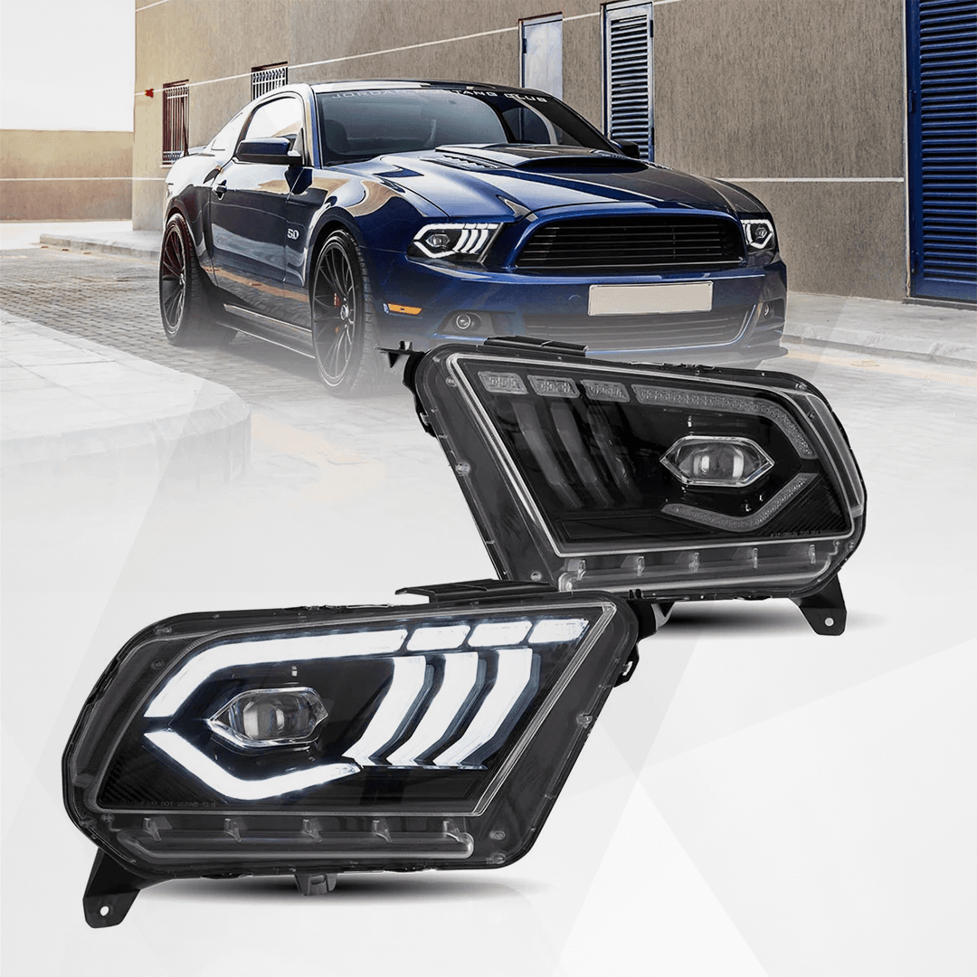 VLAND LED Projector Headlights for Ford Mustang 2010-2014 – Black