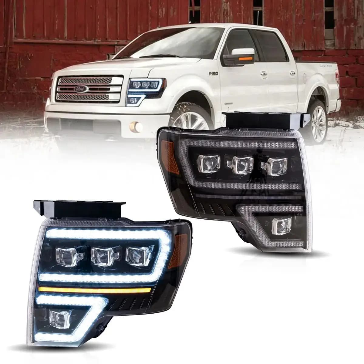 Ford F-150 Vland LED Matrix Projector Headlights Black (2009-2014)