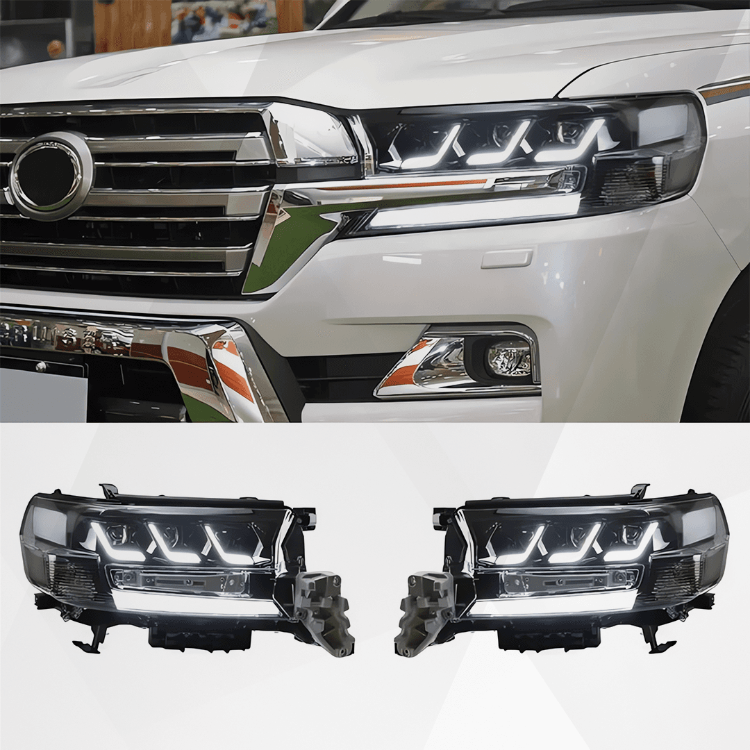 3-Lens LED Headlights for Toyota Land Cruiser LC200 2016-2021