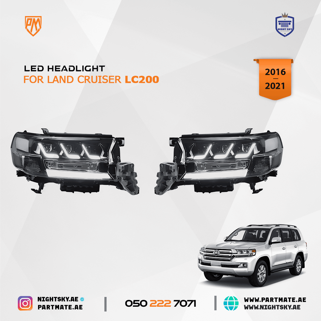 3-Lens LED Headlights for Toyota Land Cruiser LC200 2016-2021