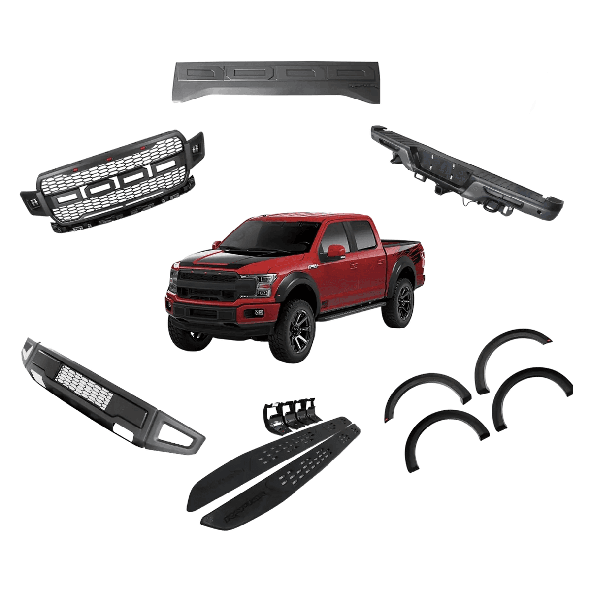 Ford F-150 4 Door 2018-2020 Raptor Style Body Kit Set