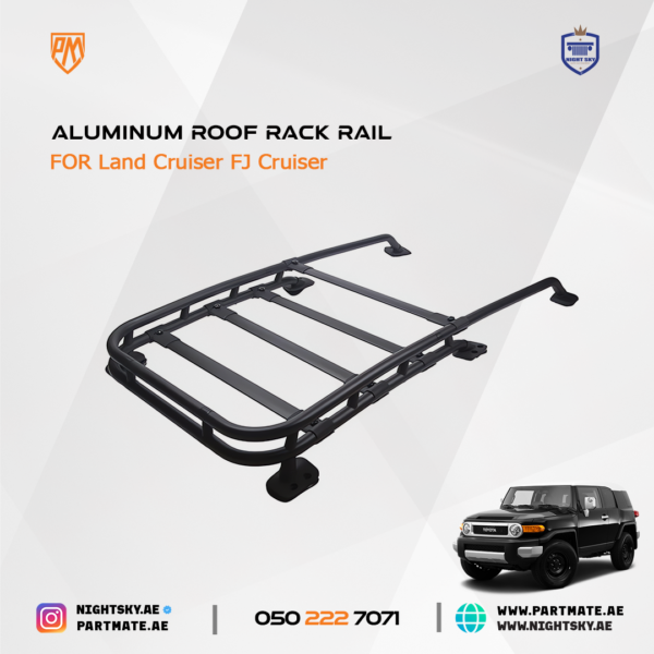 FJ Cruiser Black-Coated Aluminum Roof Rack Rail - Image 3