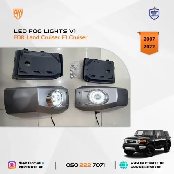 Toyota FJ Cruiser LED Fog Lights V1 (Matte Black) - Image 3