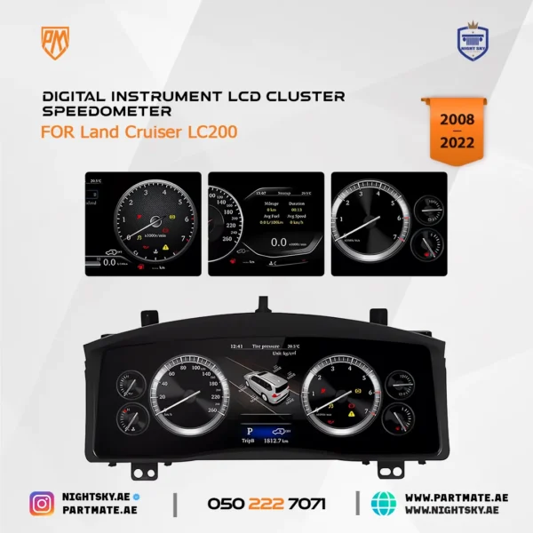 Toyota Land Cruiser (2008-2022) Digital Instrument LCD Cluster Speedometer - Image 4