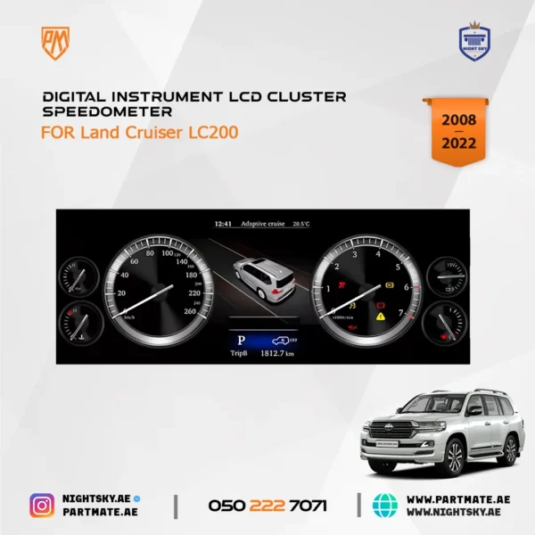 Toyota Land Cruiser (2008-2022) Digital Instrument LCD Cluster Speedometer - Image 5