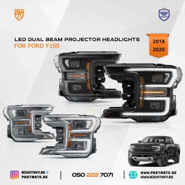 Ford F-150 Vland LED Dual Beam Projector Headlights (18-20) - Image 2