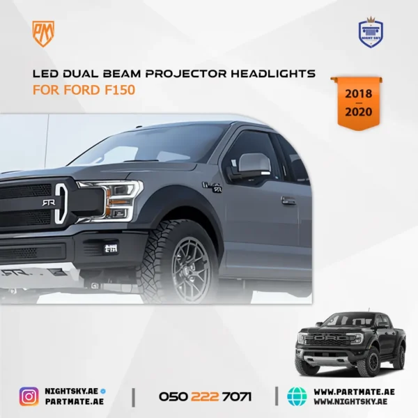 Ford F-150 Vland LED Dual Beam Projector Headlights (18-20) - Image 4