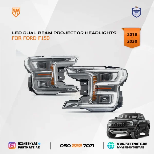Ford F-150 Vland LED Dual Beam Projector Headlights (18-20) - Image 6