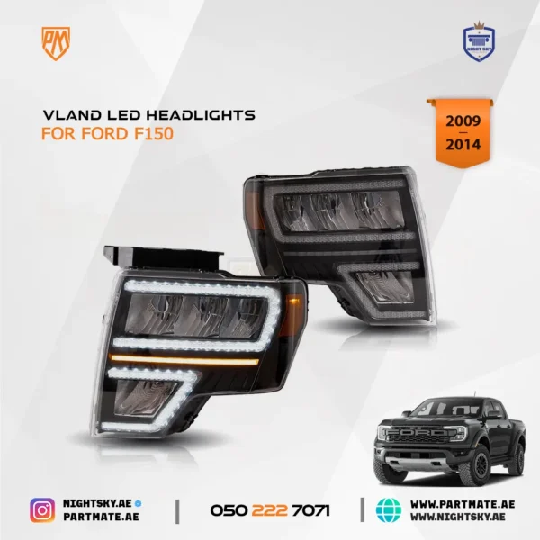 Ford F-150 Vland LED Reflection Bowl Headlights (2009-2014) - Image 2