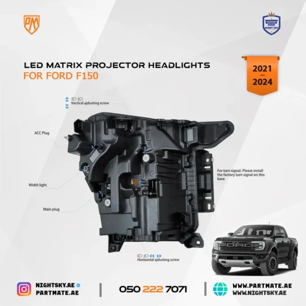 Ford F-150 Vland LED Matrix Projector Headlights (21-24) - Image 3