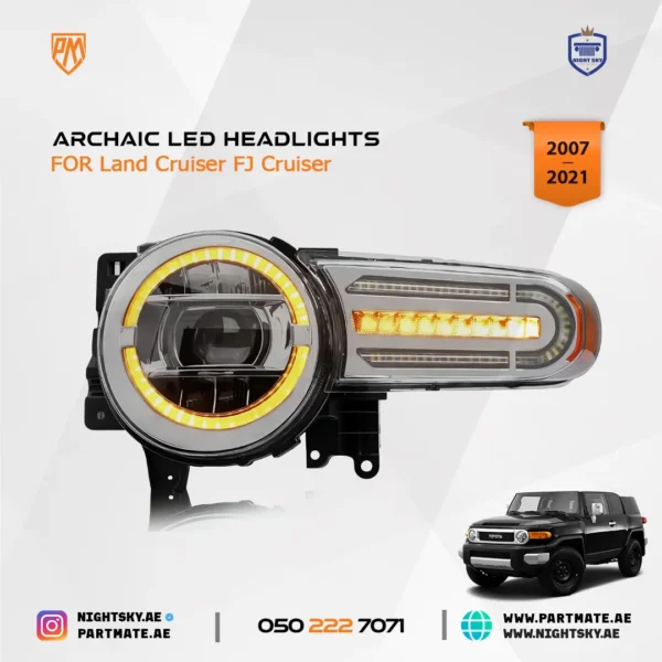 Toyota FJ Cruiser Archaic LED Headlights (2007-2021) - Image 3