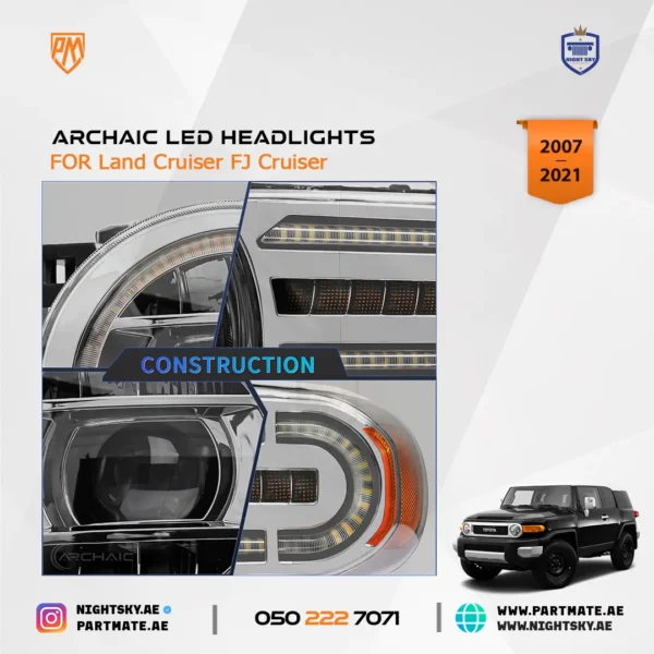 Toyota FJ Cruiser Archaic LED Headlights (2007-2021) - Image 4