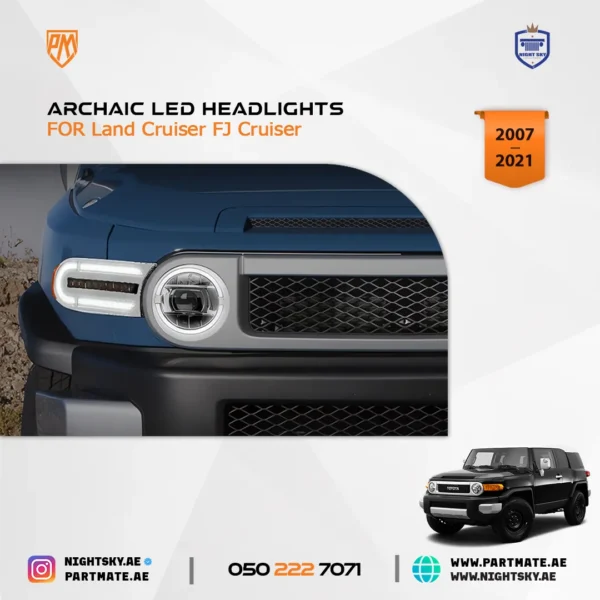 Toyota FJ Cruiser Archaic LED Headlights (2007-2021) - Image 2