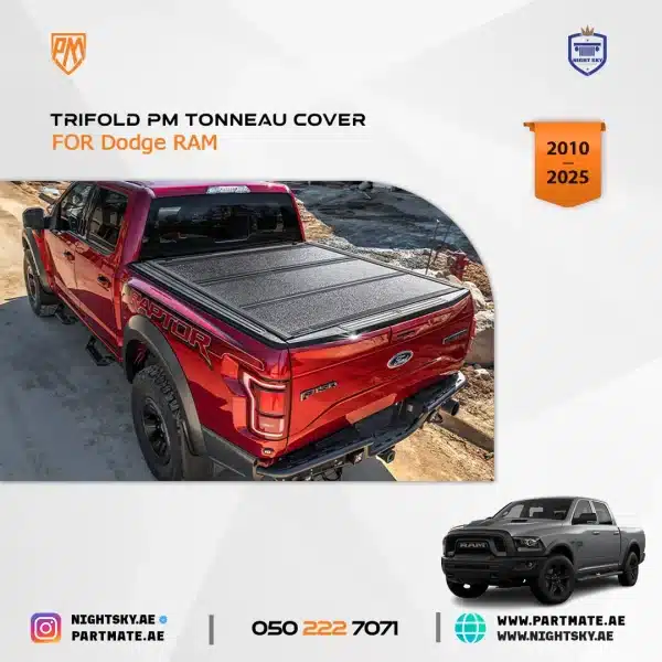 Dodge Ram Trifold PM Tonneau Cover (2010–2025) – Heavy-Duty Folding Bed Cover - Image 3