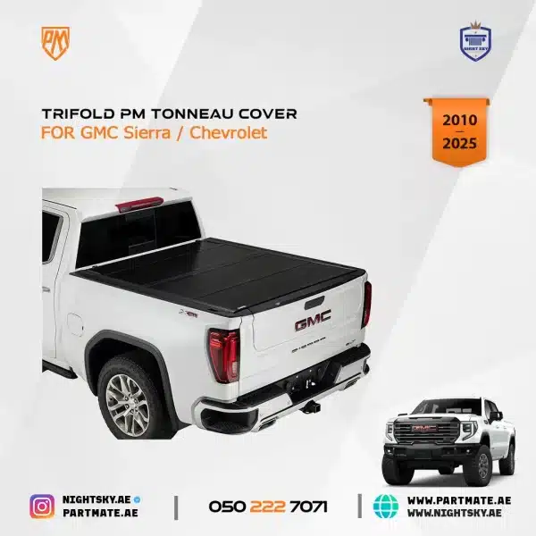 GMC Sierra / Chevrolet Silverado Trifold PM Tonneau Cover (2010–2025) – Heavy-Duty Folding Bed Cover - Image 2