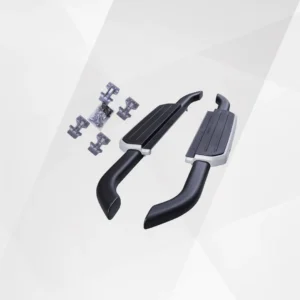 Range Rover Defender Fixed Side Step – VPLEP0391 Silver with Logo (2020–2025)