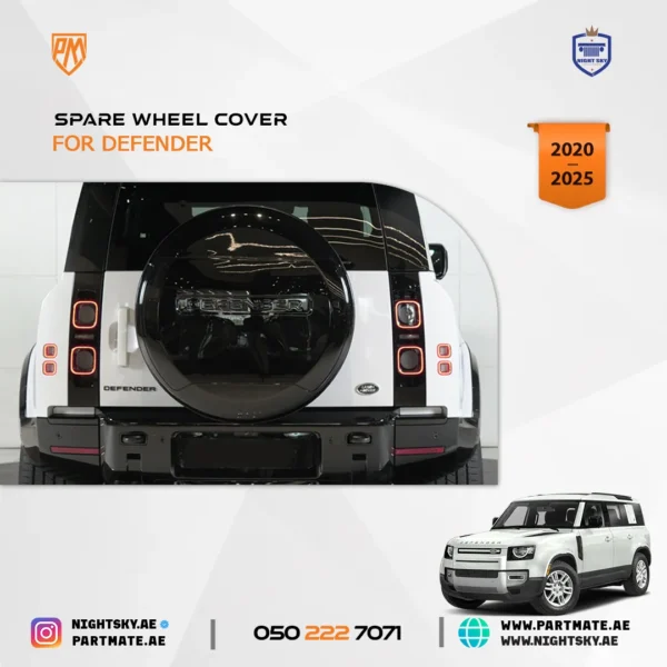 Range Rover Defender Spare Wheel Cover – VPLEW0157 Gloss Black (2020–2025) - Image 6
