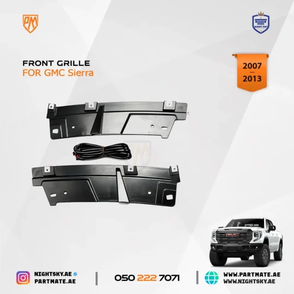 Front Grille for GMC Sierra 1500 (2007–2013) – Matte Black - Image 5