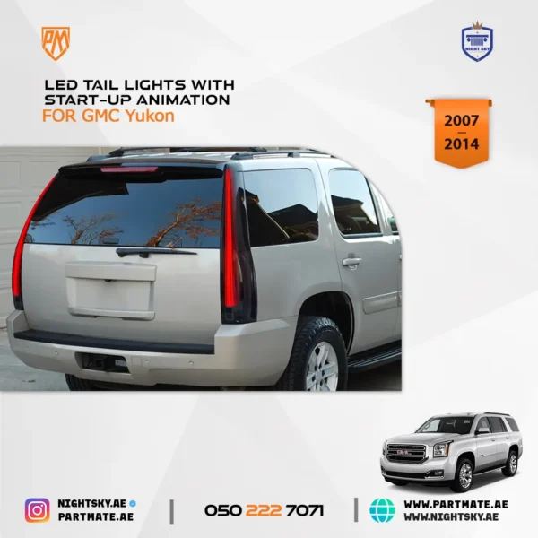 VLAND LED Tail Lights with Start-up Animation for GMC Yukon / Chevy Tahoe / Suburban (2007–2014, 3rd Gen) - Image 3