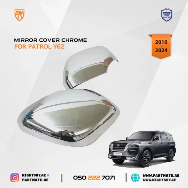 Chrome Side Mirror Covers for Nissan Armada / Patrol Y62 – 2 pcs - Image 2