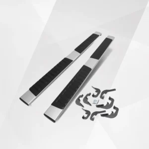 6-Inch Aluminum Running Boards / Side Steps / Nerf Bars for Chevy Silverado & GMC Sierra Crew Cab (2019-2024)