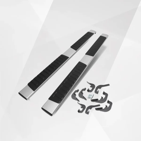 6-Inch Aluminum Running Boards / Side Steps / Nerf Bars for Chevy Silverado & GMC Sierra Crew Cab (2019-2024)
