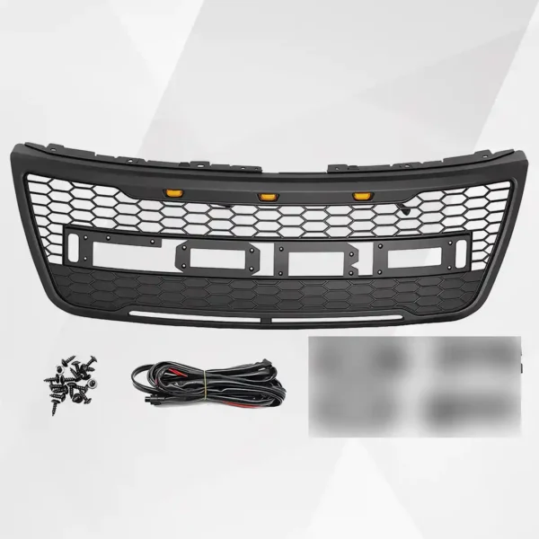 Ford Explorer Front Grille (2011–2015) – Matte Black ABS Grill w Letters & LEDs