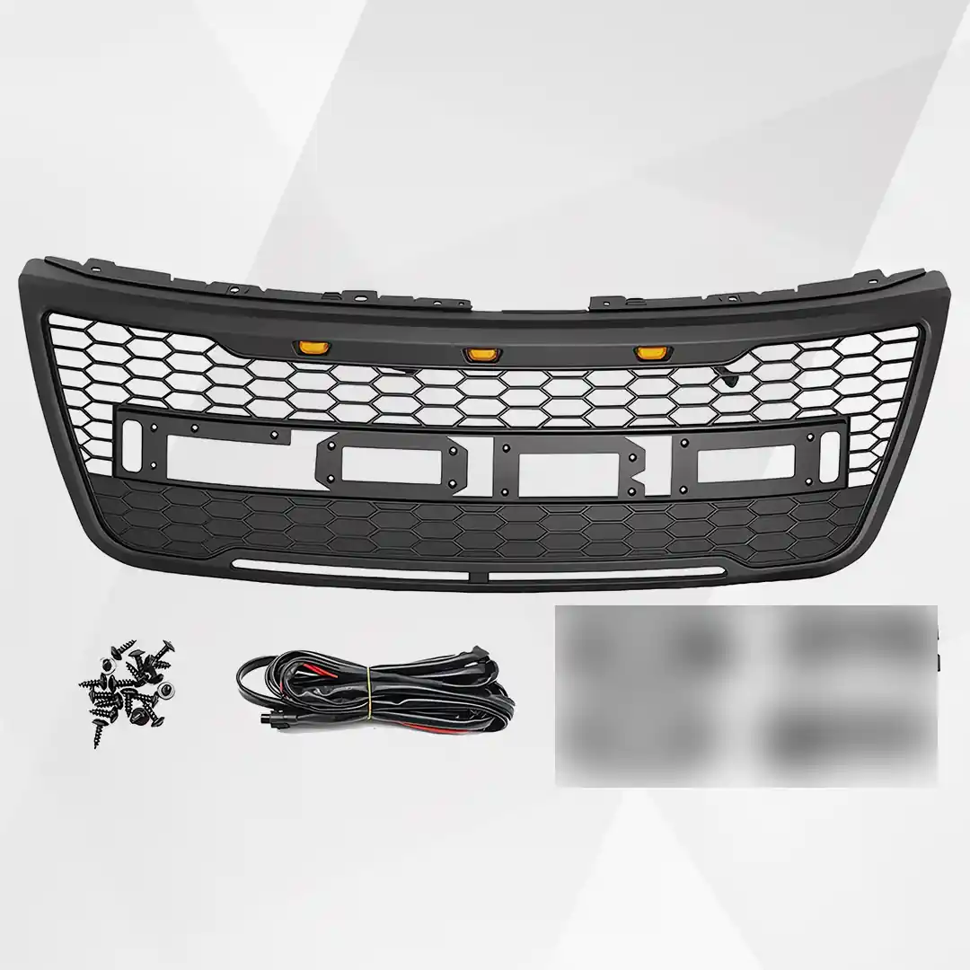 Ford Explorer Front Grille (2011–2015) – Matte Black ABS Grill w Letters & LEDs
